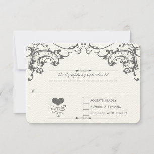 Tableau noir Met Initiales coeur Typographie RSVP