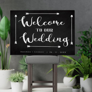 Tableau Noir Minimaliste Bienvenue À Notre Mariage