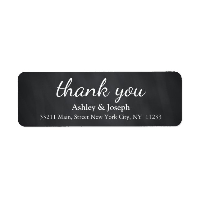 Tableau noir Monogramme personnalisé Merci (Devant)