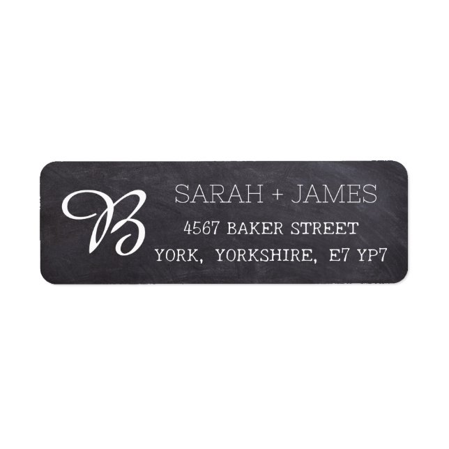 Tableau noir Monogramme rustique personnalisé (Devant)