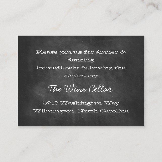 Tableau noir Réception Insertion Cartes (Devant)