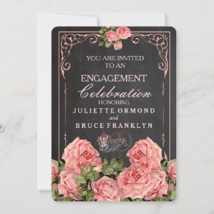 Tableau noir vintage - Invitation Fiançailles