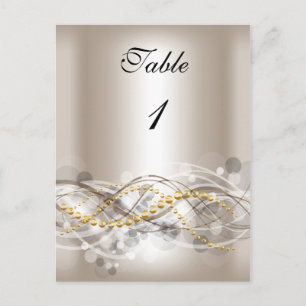 Tableau Numéro Cartes Crème Blanc Or