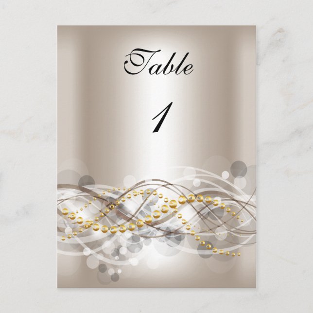 Tableau Numéro Cartes Crème Blanc Or (Devant)