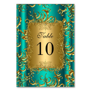 Tableau Numéro Cartes Jade Green Gold