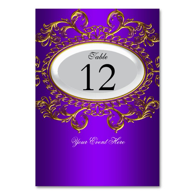 Tableau Numéro Cartes Royal Purple Blanc Or (Par défaut)