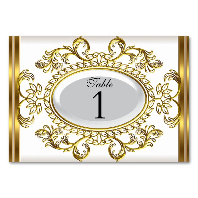 Tableau Numéro Cartes Royal White Gold (Devant)