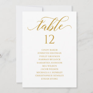 Tableau Numéro de table de script or chic - Tablea