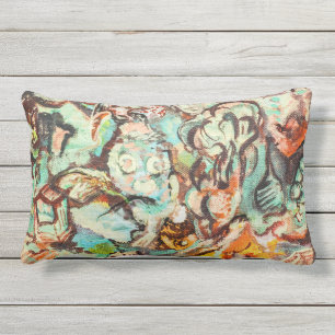 Tableau original Abstrait Lumbar Coussin extérieur