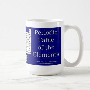 Tableau périodique de la tasse d'éléments - bleu