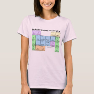 Tableau périodique de ponctuation T-shirt féminin