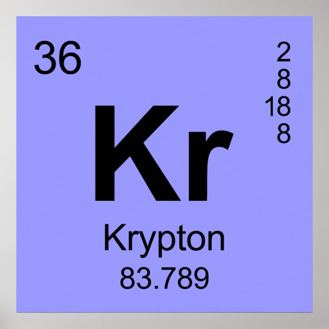 Tableau périodique des éléments (Krypton) (Devant)