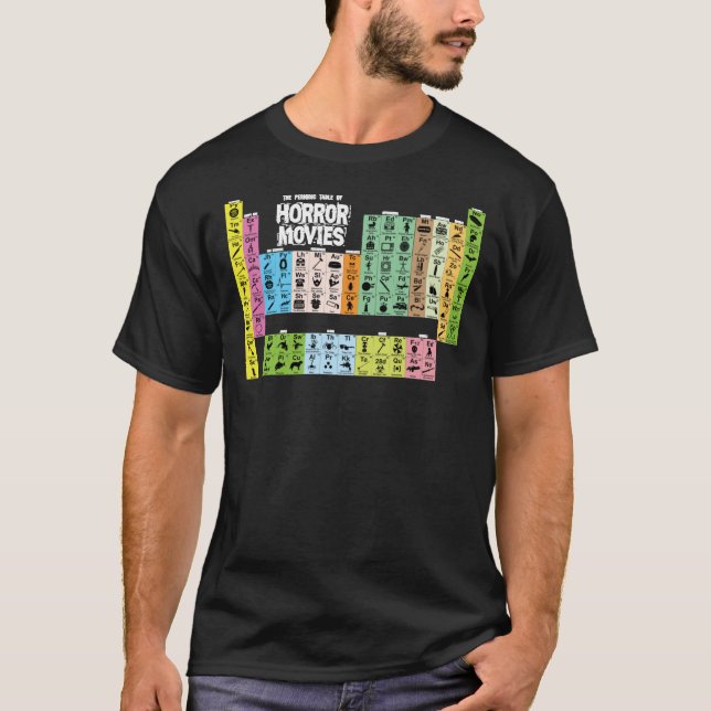 Tableau périodique des films d'horreur T-shirt cla (Devant)