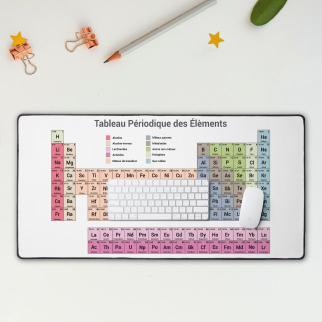 Tableau périodique en Français Tapis de bureau (Periodic Table of Elements in French Desk Mat)
