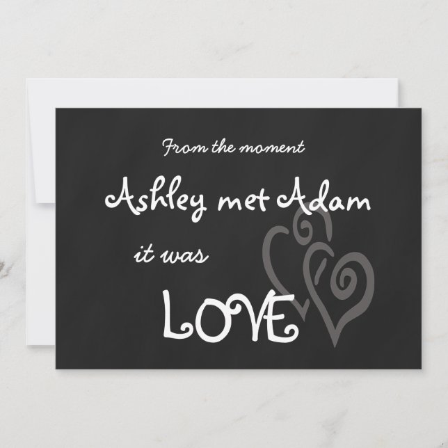 Tableau romantique du faire-part de mariage | (Devant)