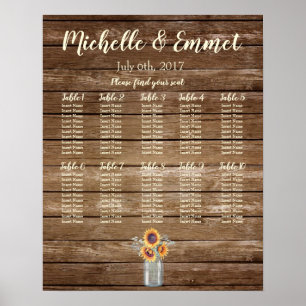 Tableau Rustique Mariage, Rustique, Tournesol
