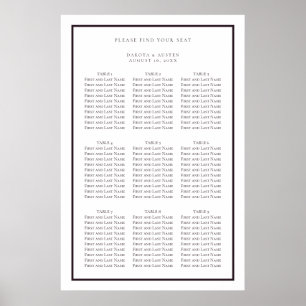 Tableau simple Mariage foncé et blanc