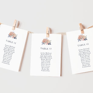 Tableau simple Rustique Floral Numéro de table Siè