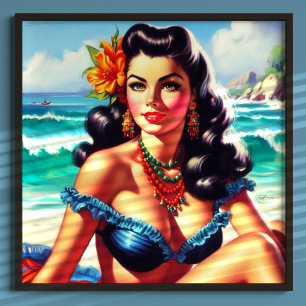 Tableau vintage de plage