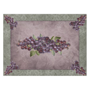 Tablecloth 52x70 Grapes with Floral Backdrop