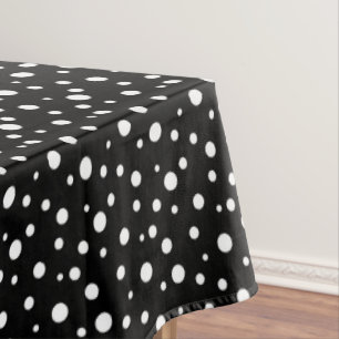 Tablecloth "60x84" Black & White Polka Dots