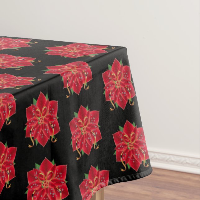 Tablecloth "60x84" Red Poinsettias (In Situ)