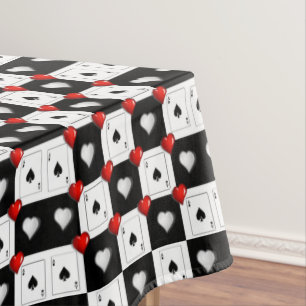 Tablecloth Ace Card Spades Red Hearts