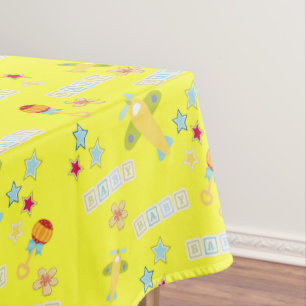 Tablecloth Baby Airplane Yellow