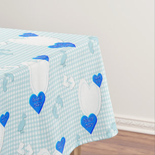 Tablecloth Blue White chequered Baby Boy