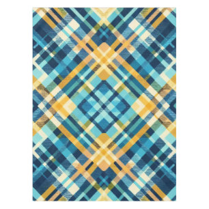Tablecloth Blue Yellow Plaid Design