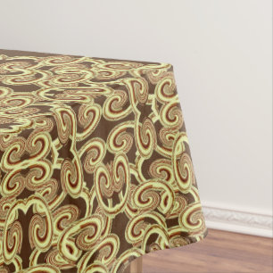 Tablecloth Brown & Yellow Swirls