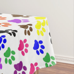 Tablecloth Colourful Colours Paw Prints