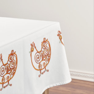 Tablecloth - Copper Wire Chickens