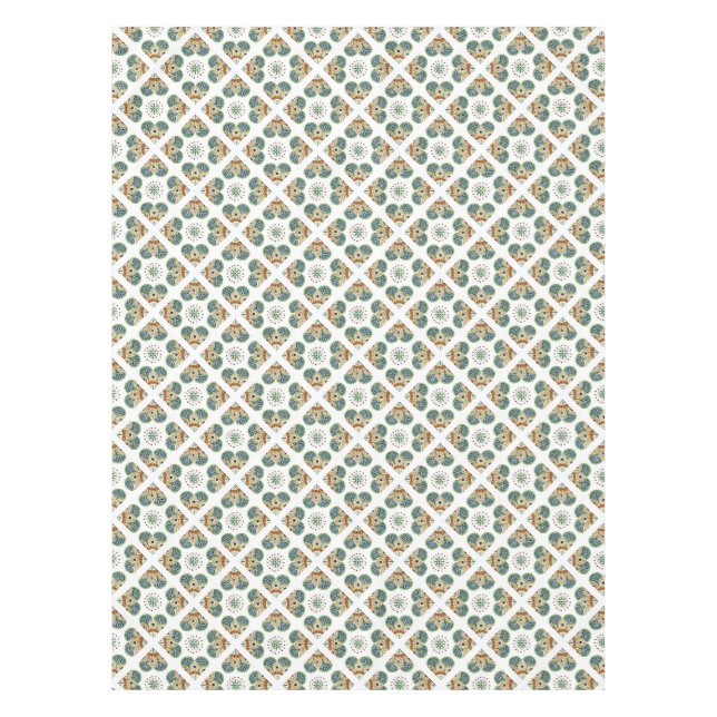 Tablecloth Country Cottage green lattice print (Front)
