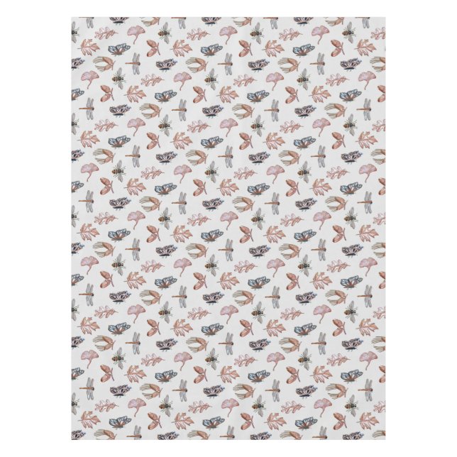 Tablecloth cream with nature print (Front)