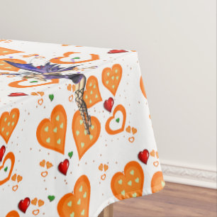 Tablecloth Fairy Orange Hearts