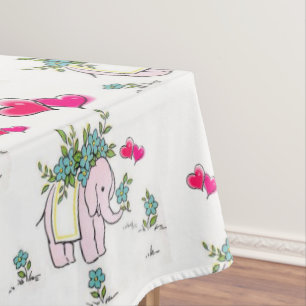 Tablecloth Floral Elephant