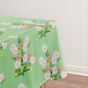 Tablecloth Green Bumblebee Floral