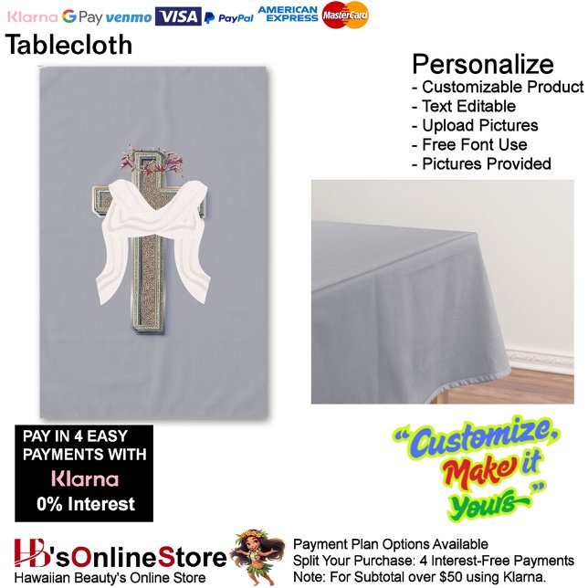 Tablecloth Household Linen Grey Background (Cross Tablecloth Linen with Gray Background.)