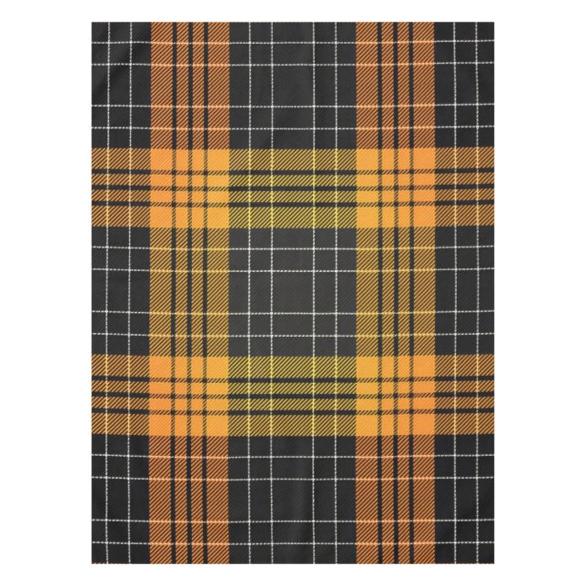 Tablecloth Orange Black Halloween Plaid  (Front)