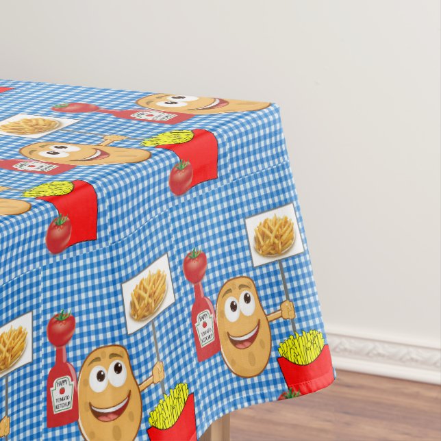 Tablecloth Potato, French Fries, Ketchup Plaid (In Situ)