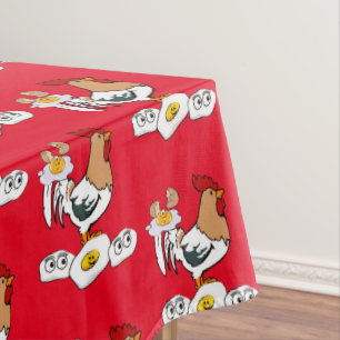 Tablecloth Red Chicken Eggs