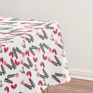 Tablecloth Red & Pink Lipstick Makeup Salon