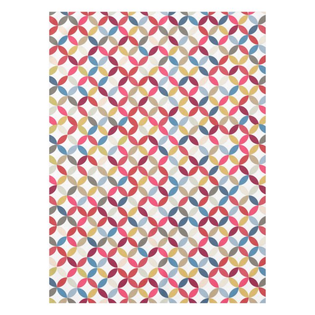Tablecloth repeat circle coloured quarters (Front)