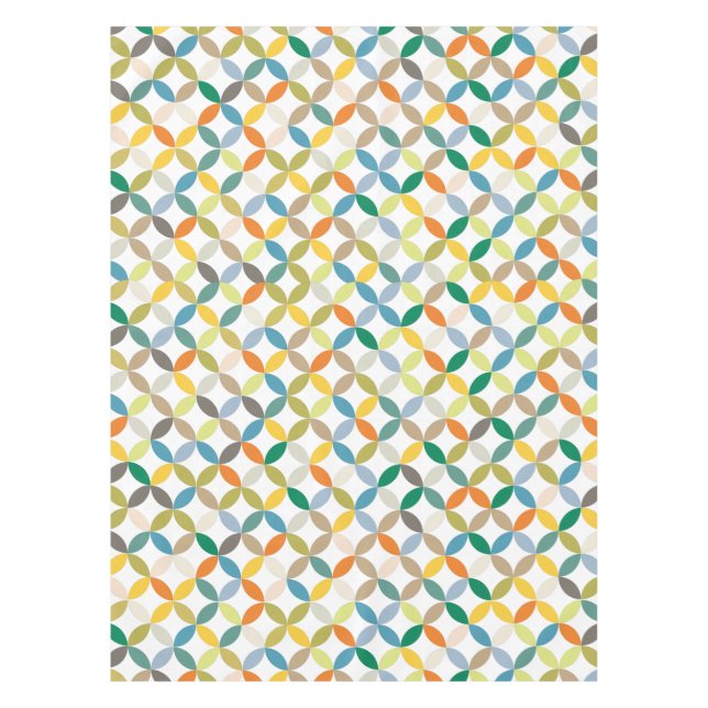 Tablecloth repeat circle coloured quarters (Front)