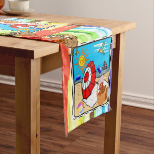 Tablecloth Runner Happy Thanksgiving Day, Beach