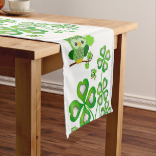 Tablecloth Runner St. Patrick's Day Owl