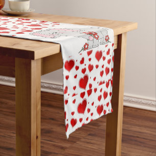 Tablecloth Runner Valentines Elephant