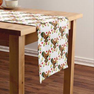 Tablecloth Runner Valentines Rooster