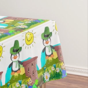 Tablecloth Saint Patrick's Day Penguin